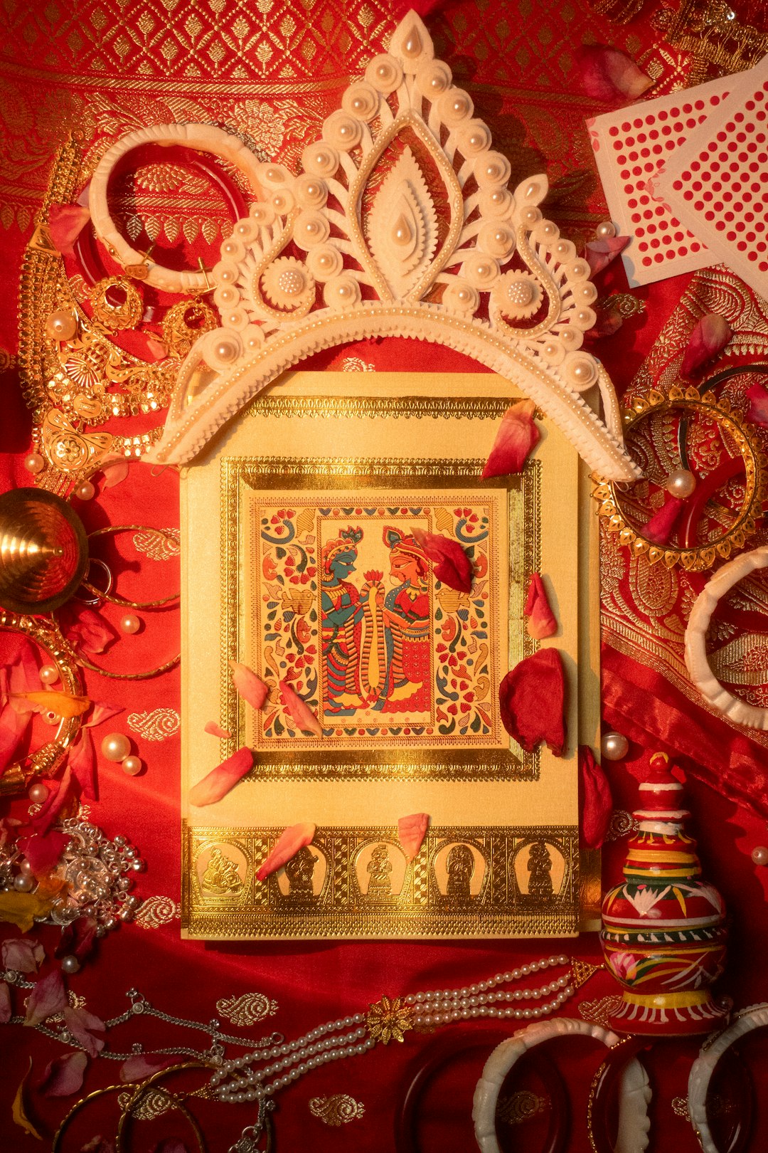 Traditional Indian Bengali weeding card photoshoot